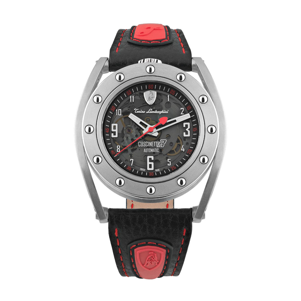 Tonino Lamborghini Cuscinetto R Men's Watch with Black Leather Strap TLF-T02-2