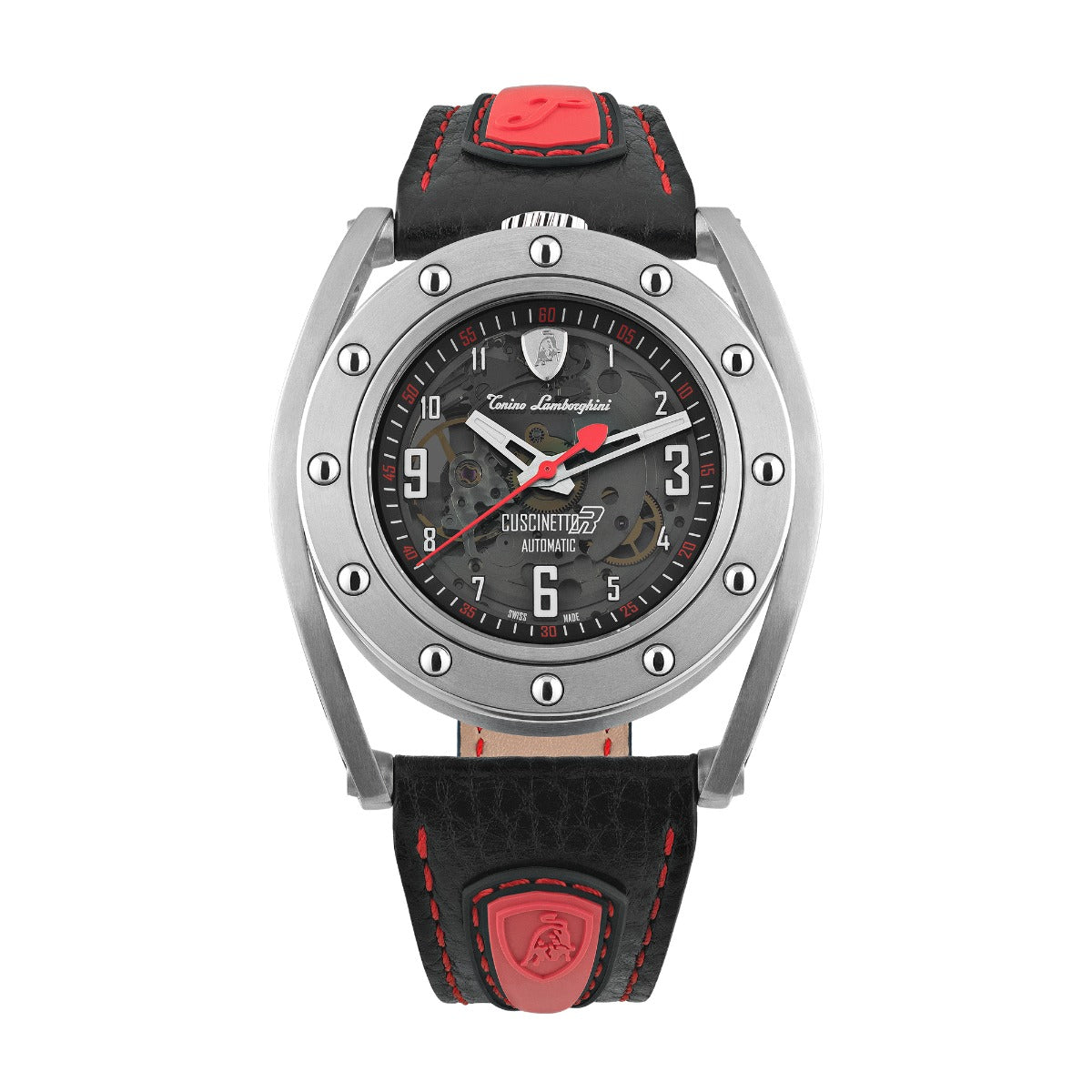 Gwylio Dynion Tonino Lamborghini Cuscinetto R gyda Strap Lledr Du TLF-T02-2