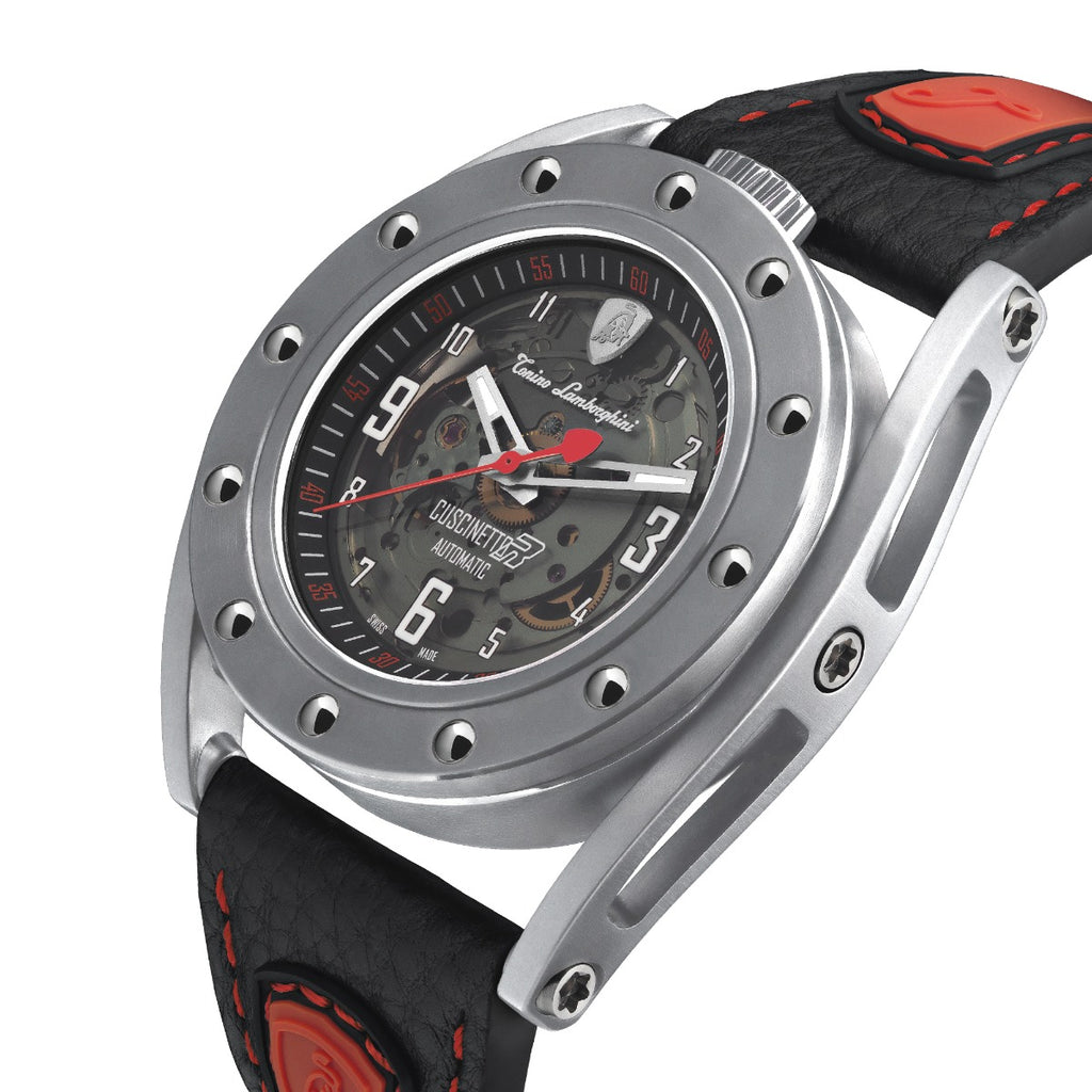 Tonino Lamborghini Cuscinetto R Men's Watch with Black Leather Strap TLF-T02-2