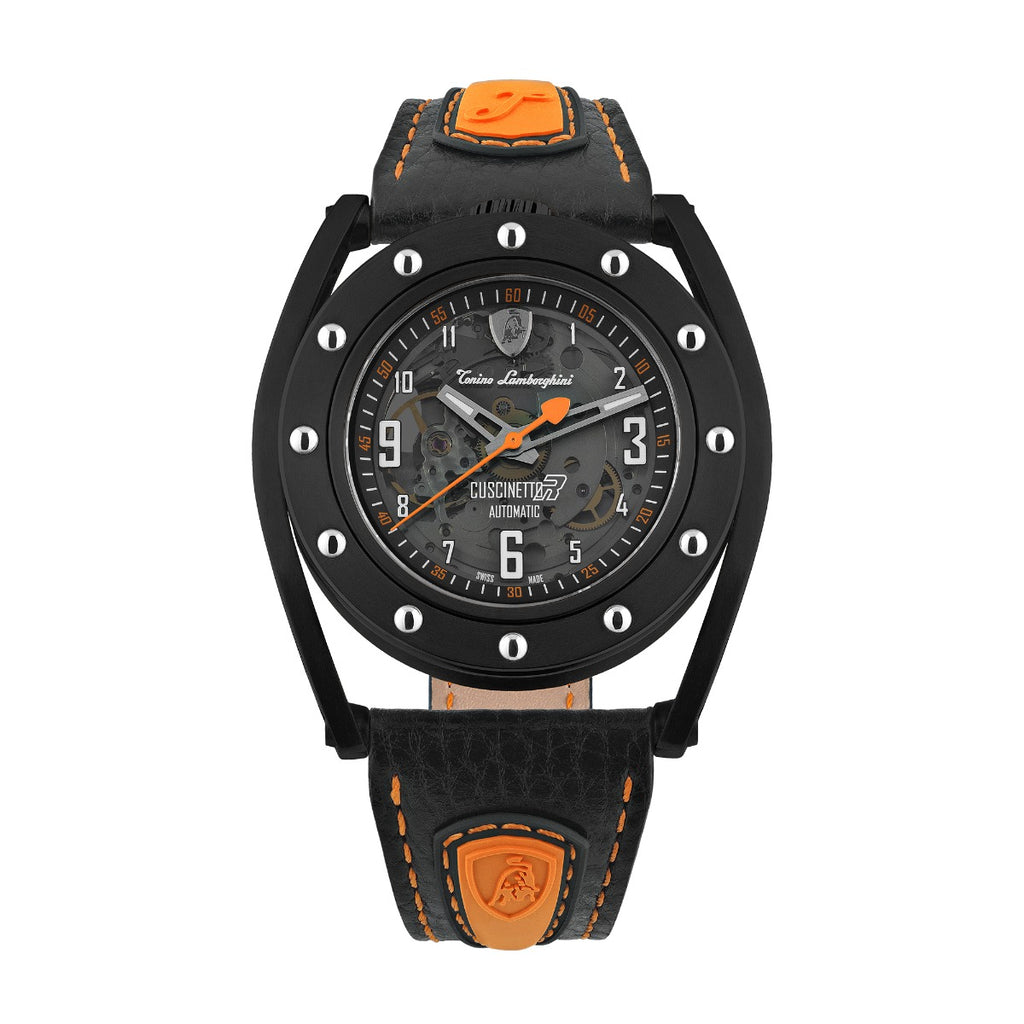 Tonino Lamborghini Cuscinetto R Men's Watch with Black Leather Strap TLF-T02-3