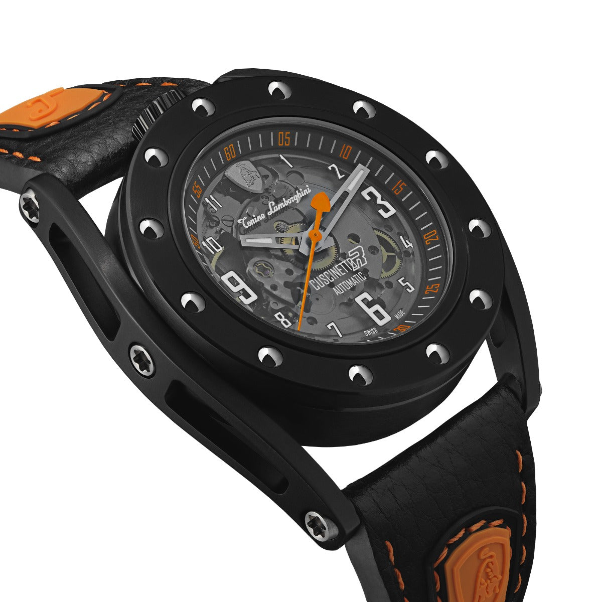 Tonino Lamborghini Cuscinetto R Men's Watch with Black Leather Strap TLF-T02-3