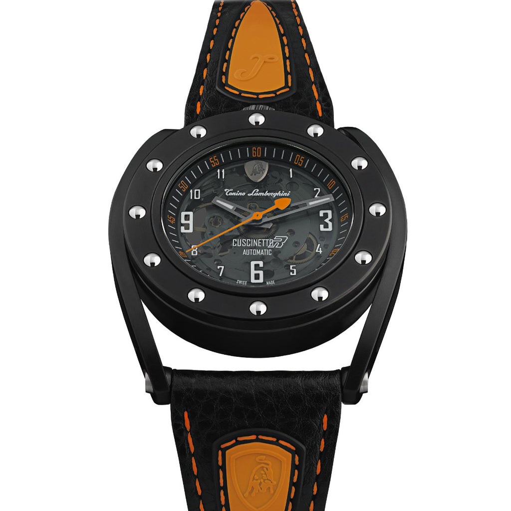 Tonino Lamborghini Cuscinetto R Men's Watch with Black Leather Strap TLF-T02-3