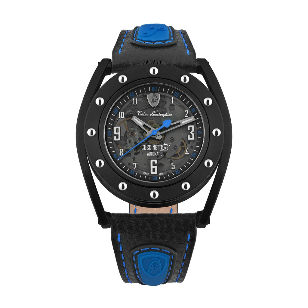 Tonino Lamborghini Cuscinetto R Men's Watch with Black Leather Strap TLF-T02-4