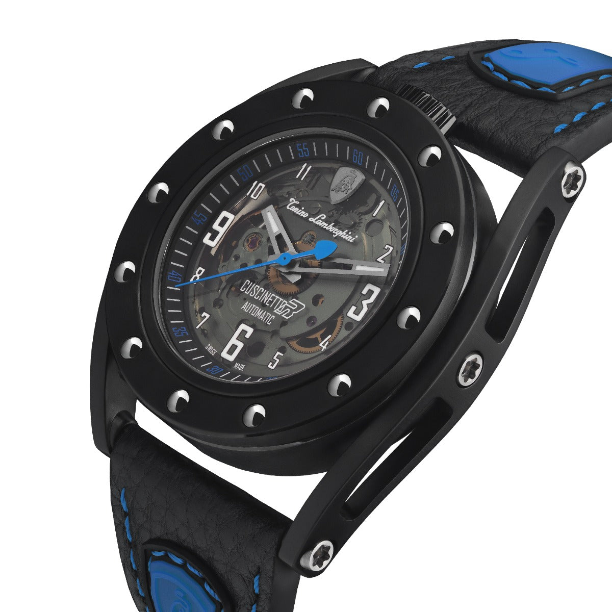 Tonino Lamborghini Cuscinetto R Men's Watch with Black Leather Strap TLF-T02-4