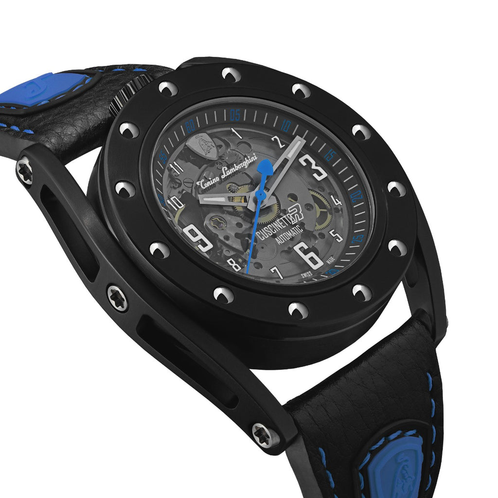 Tonino Lamborghini Cuscinetto R Men's Watch with Black Leather Strap TLF-T02-4