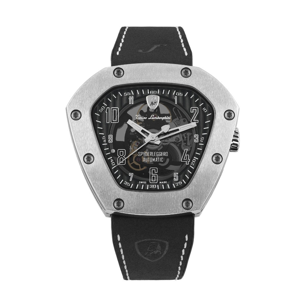 Tonino Lamborghini Spyderleggero Skeleton Men's Watch with Black Silicone Strap TLF-T06-1