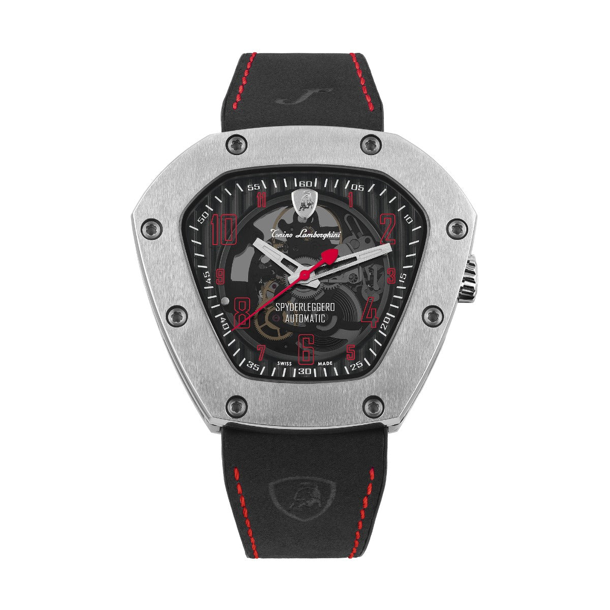Tonino Lamborghini Spyderleggero Skeleton Men's Watch with Black Silicone Strap TLF-T06-2
