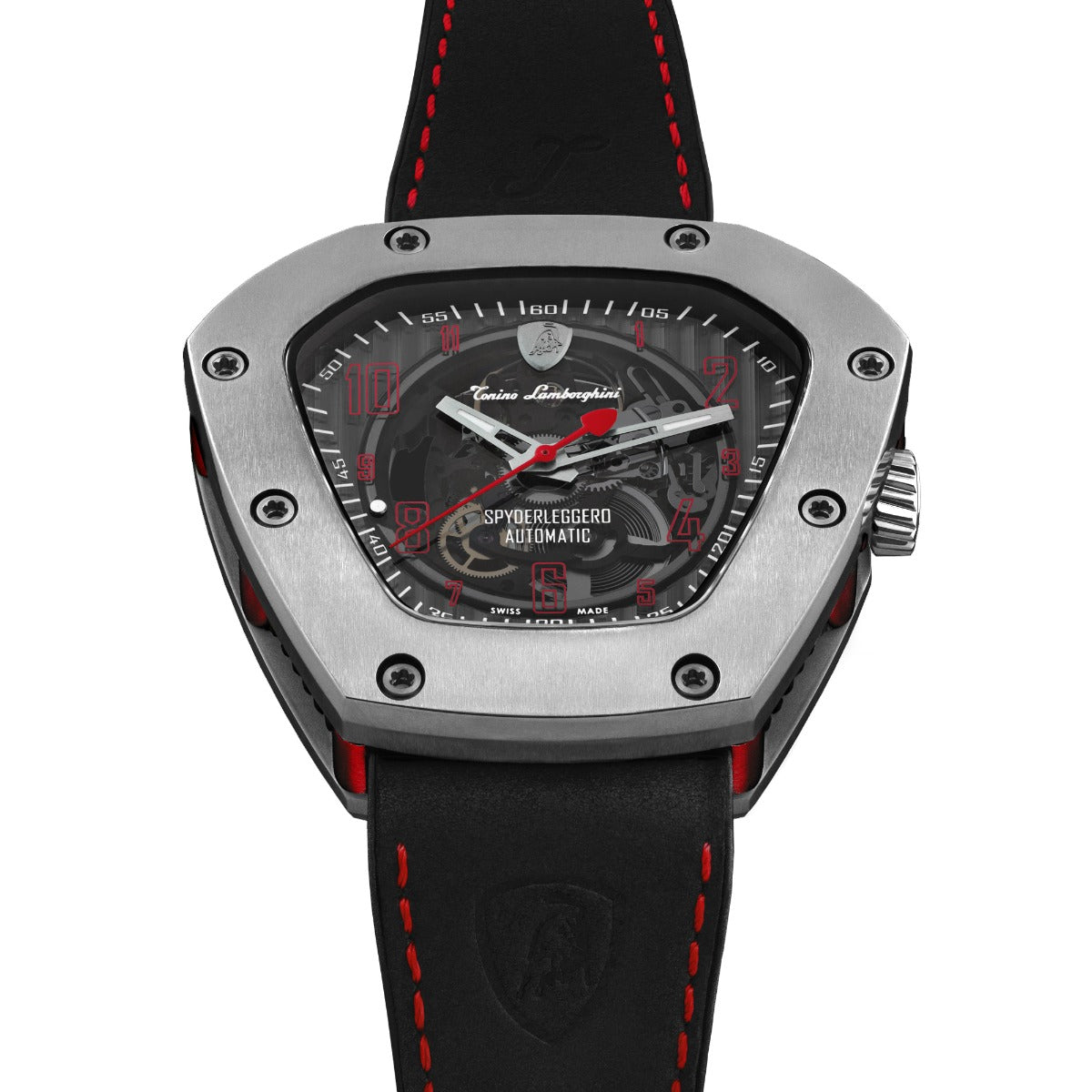 Tonino Lamborghini Spyderleggero Skeleton Men's Watch with Black Silicone Strap TLF-T06-2