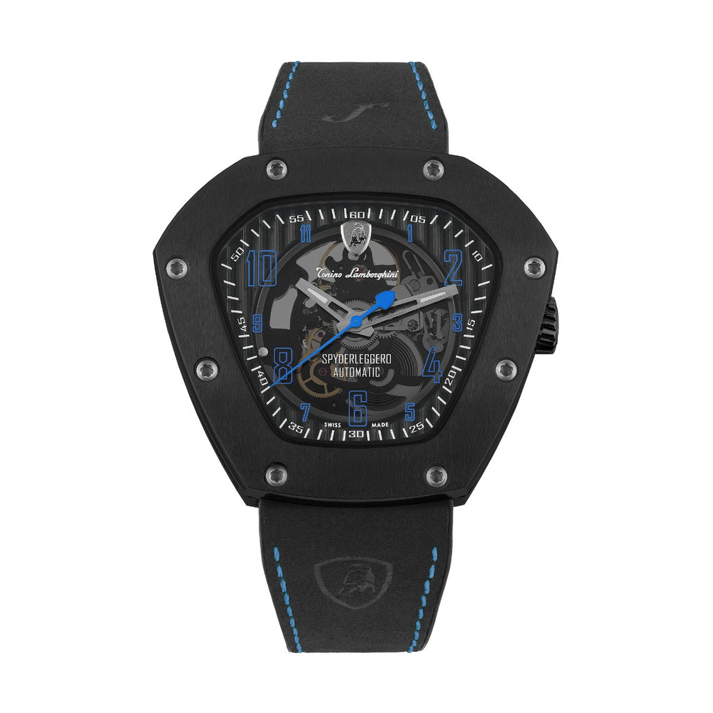 Tonino Lamborghini Spyderleggero Skeleton Men's Watch with Black Silicone Strap TLF-T06-4