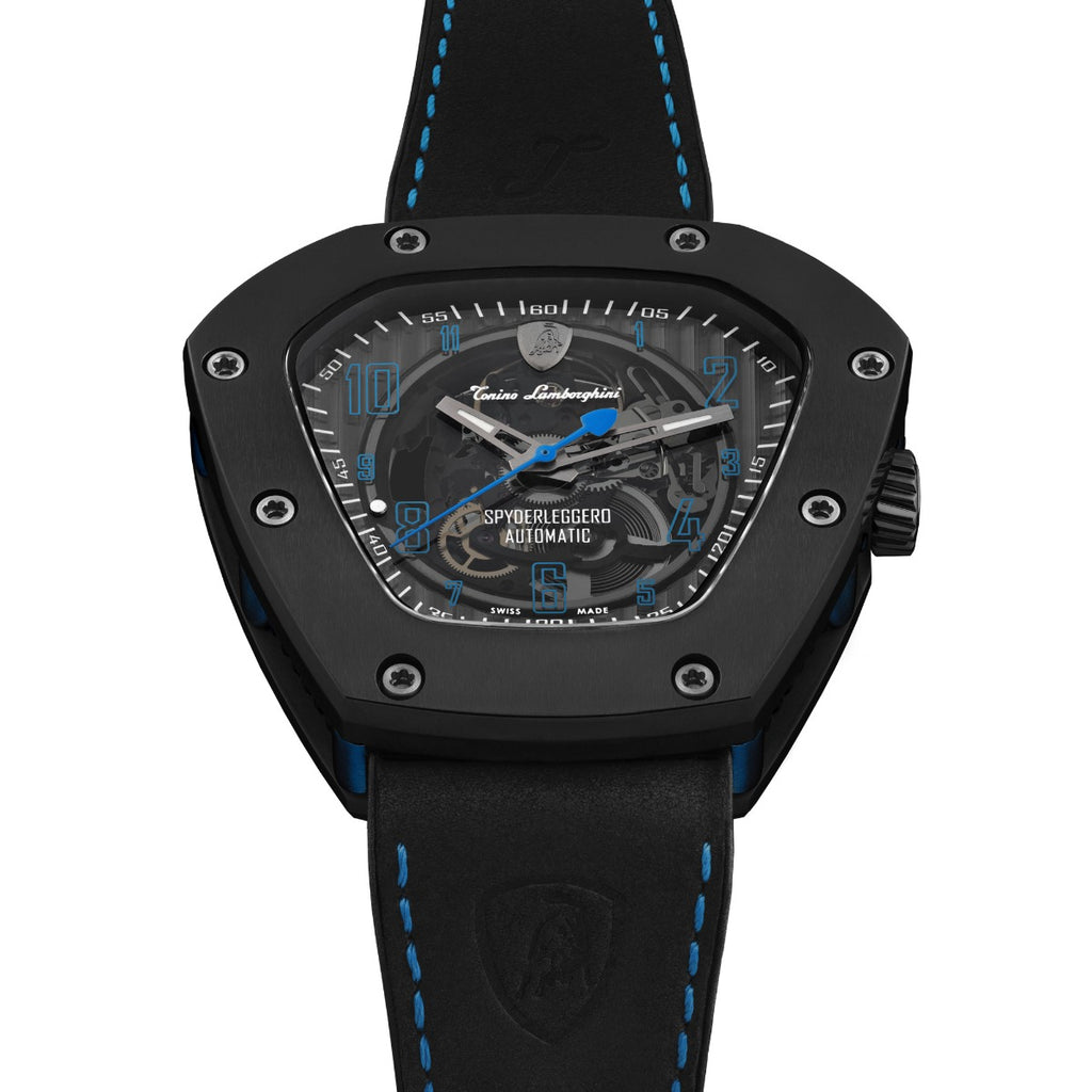 Tonino Lamborghini Spyderleggero Skeleton Men's Watch with Black Silicone Strap TLF-T06-4