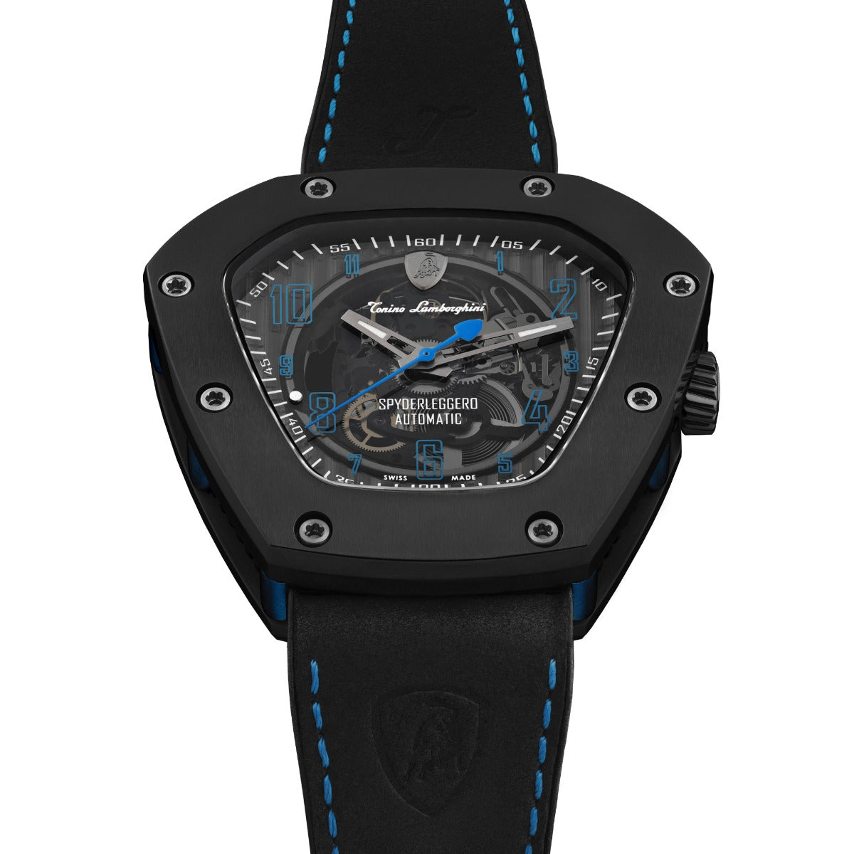 Tonino Lamborghini Spyderleggero Skeleton Men's Watch with Black Silicone Strap TLF-T06-4