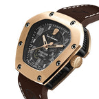 Tonino Lamborghini Spyderleggero Skeleton Men's Watch with Brown Silicone Strap TLF-T06-5