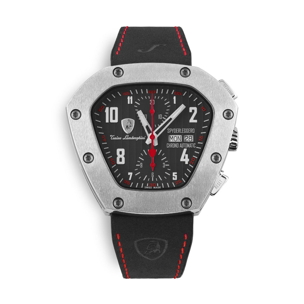 Tonino Lamborghini Spyderleggero Chronograph Men's Watch with Black Silicone Strap TLF-T07-2