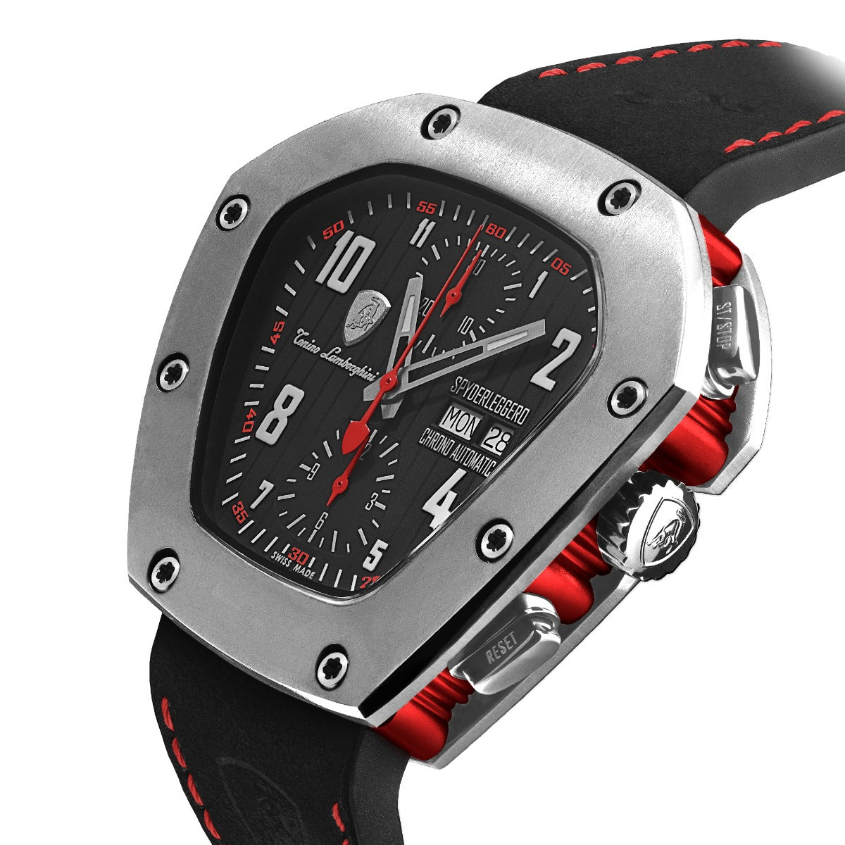 Tonino Lamborghini Spyderleggero Chronograph Men's Watch with Black Silicone Strap TLF-T07-2