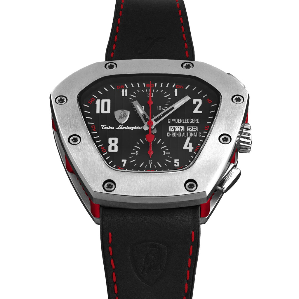 Tonino Lamborghini Spyderleggero Chronograph Men's Watch with Black Silicone Strap TLF-T07-2