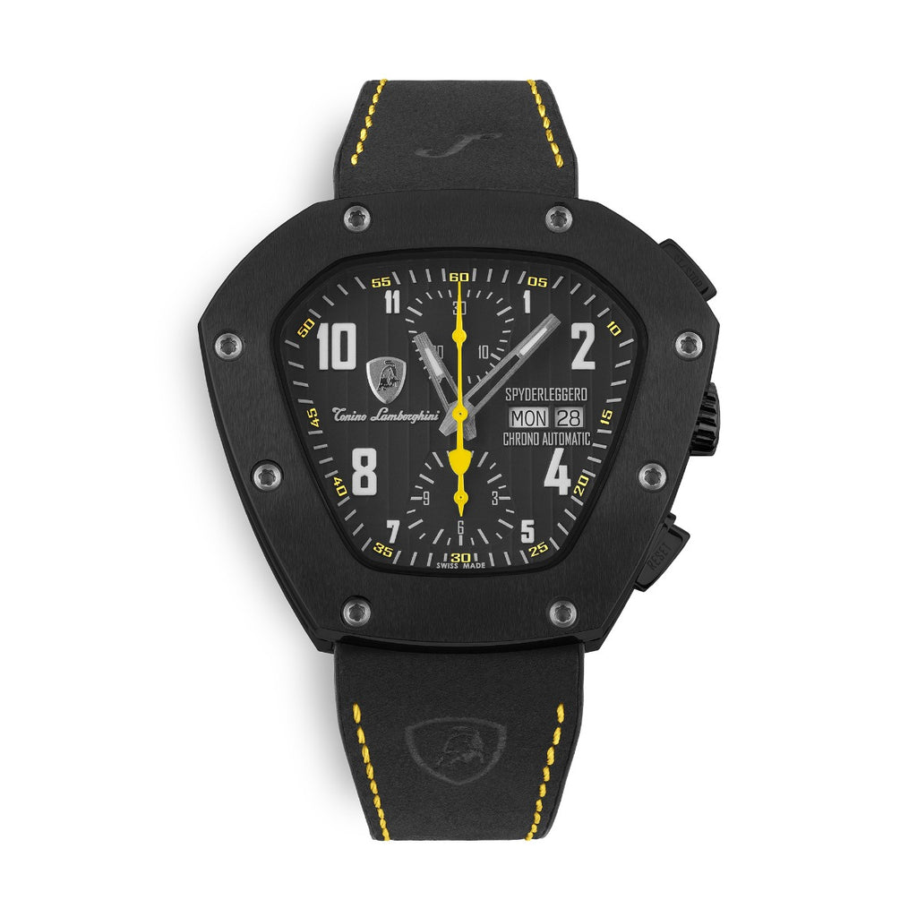 Tonino Lamborghini Spyderleggero Chronograph Men's Watch with Black Silicone Strap TLF-T07-3