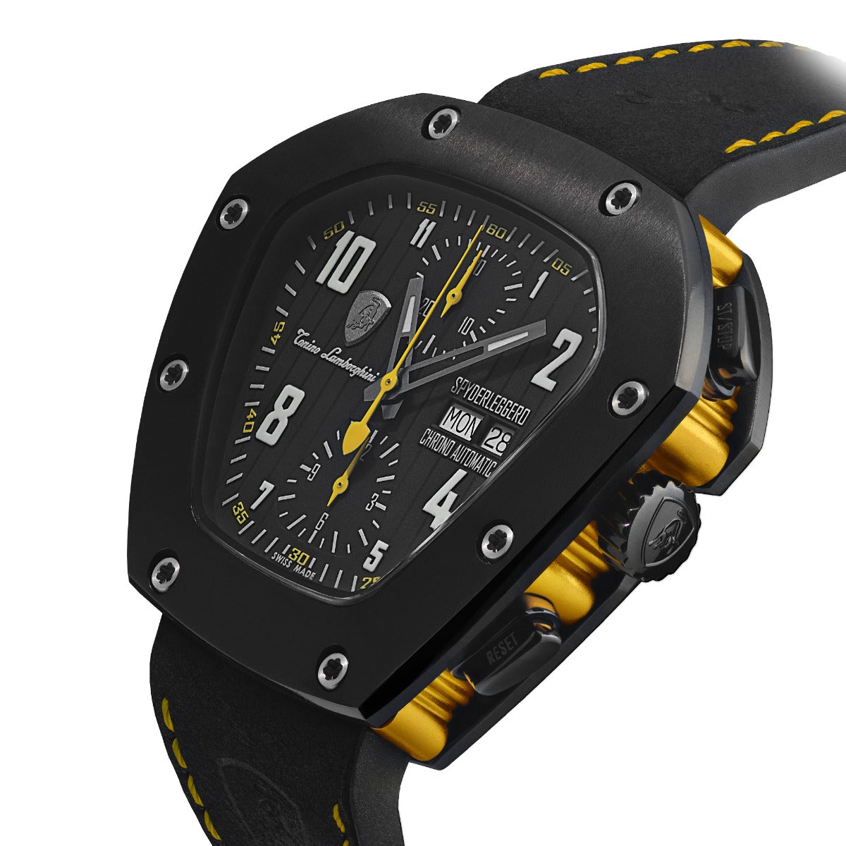 Tonino Lamborghini Spyderleggero Chronograph Men's Watch with Black Silicone Strap TLF-T07-3