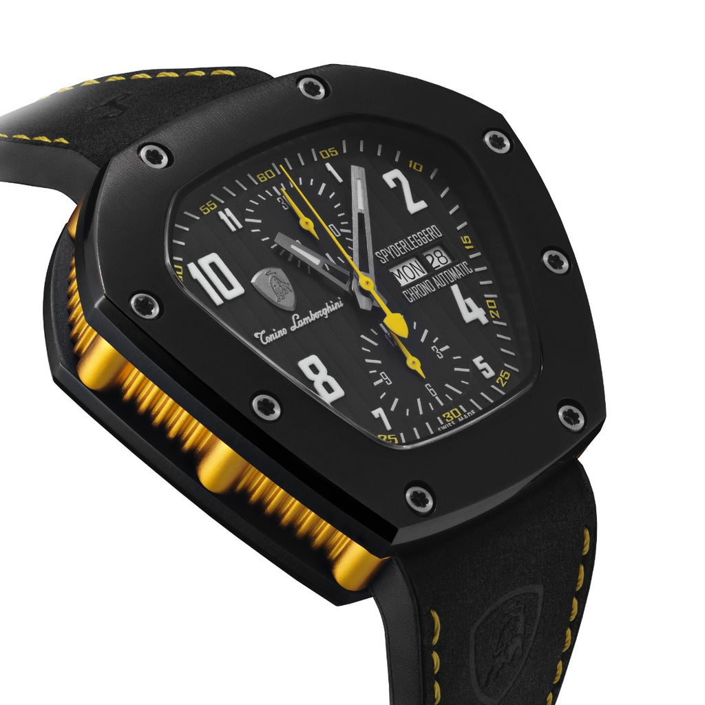 Tonino Lamborghini Spyderleggero Chronograph Men's Watch with Black Silicone Strap TLF-T07-3