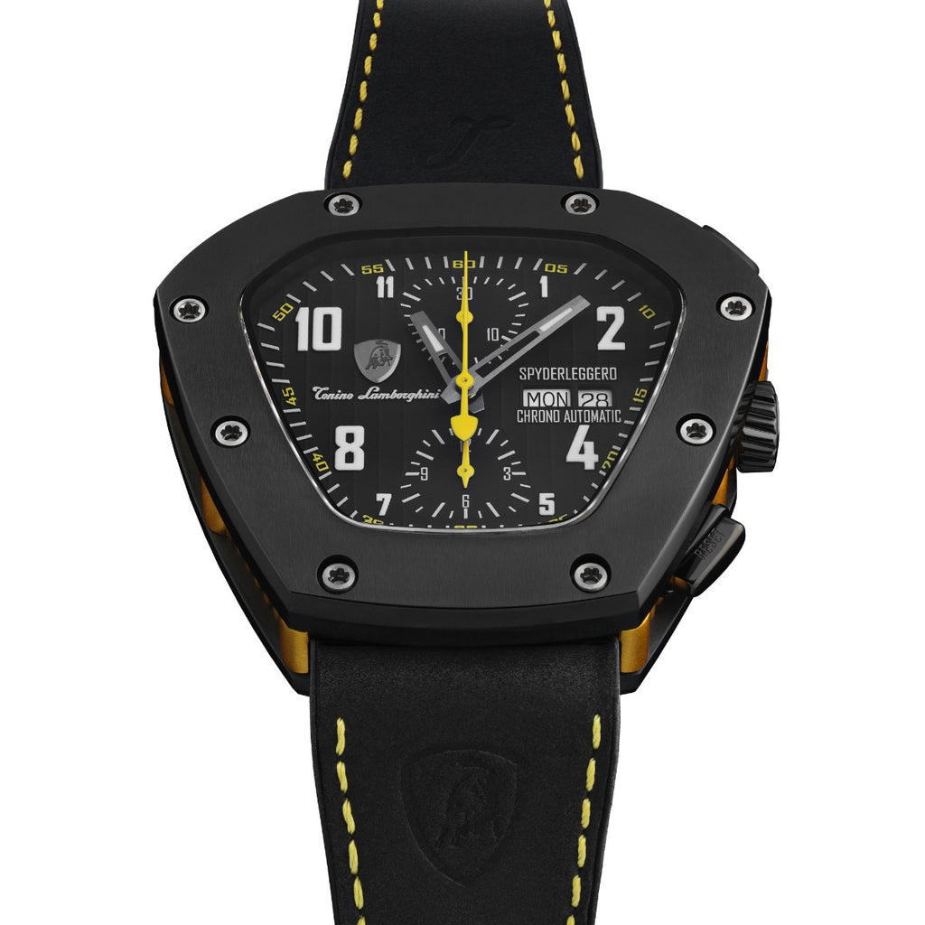Tonino Lamborghini Spyderleggero Chronograph Men's Watch with Black Silicone Strap TLF-T07-3