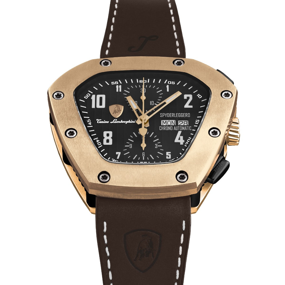 Tonino Lamborghini Spyderleggero Chronograph Men's Watch with Brown Silicone Strap TLF-T07-5