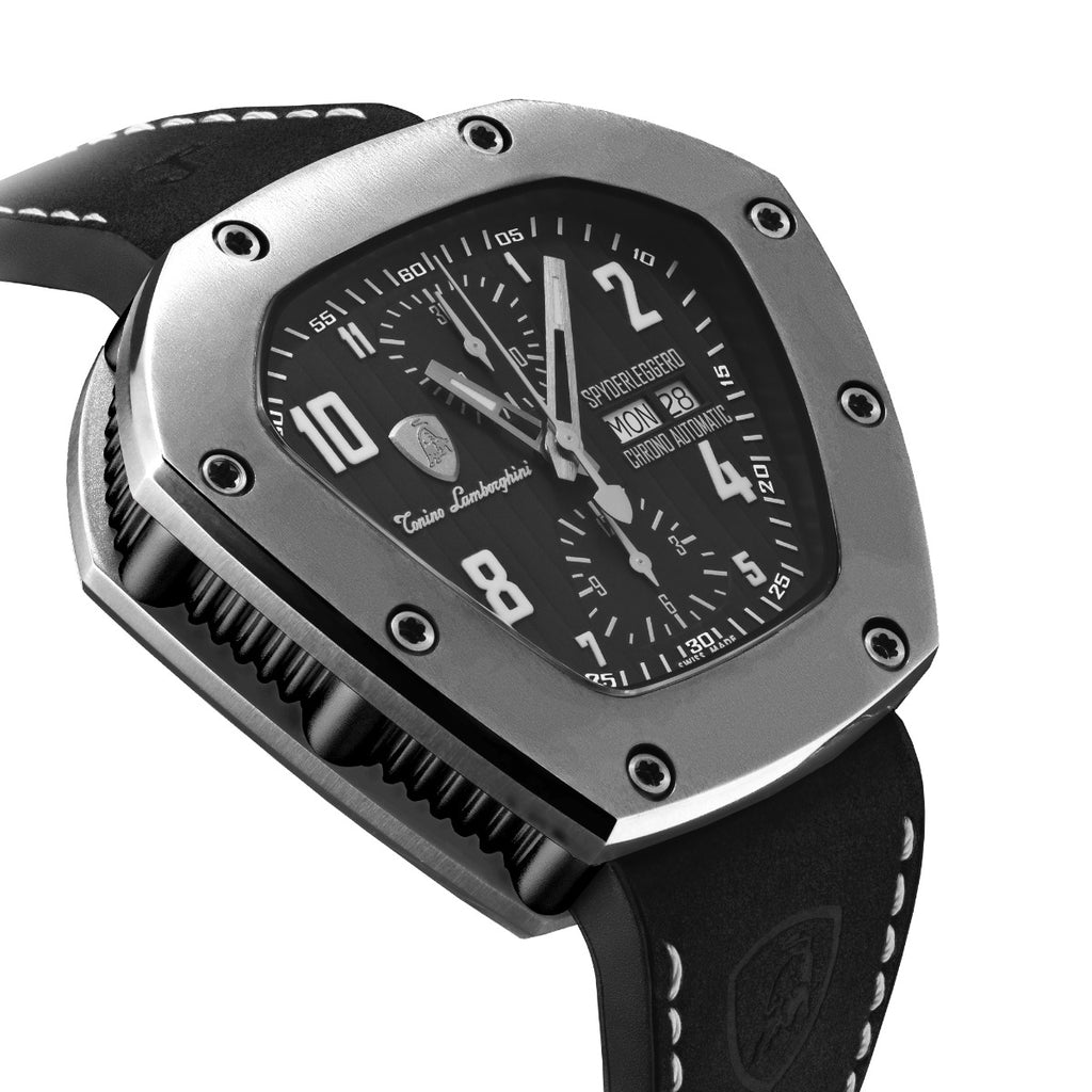 Tonino Lamborghini Spyderleggero Chronograph Men's Watch with Black Silicone Strap TLF-T07-1