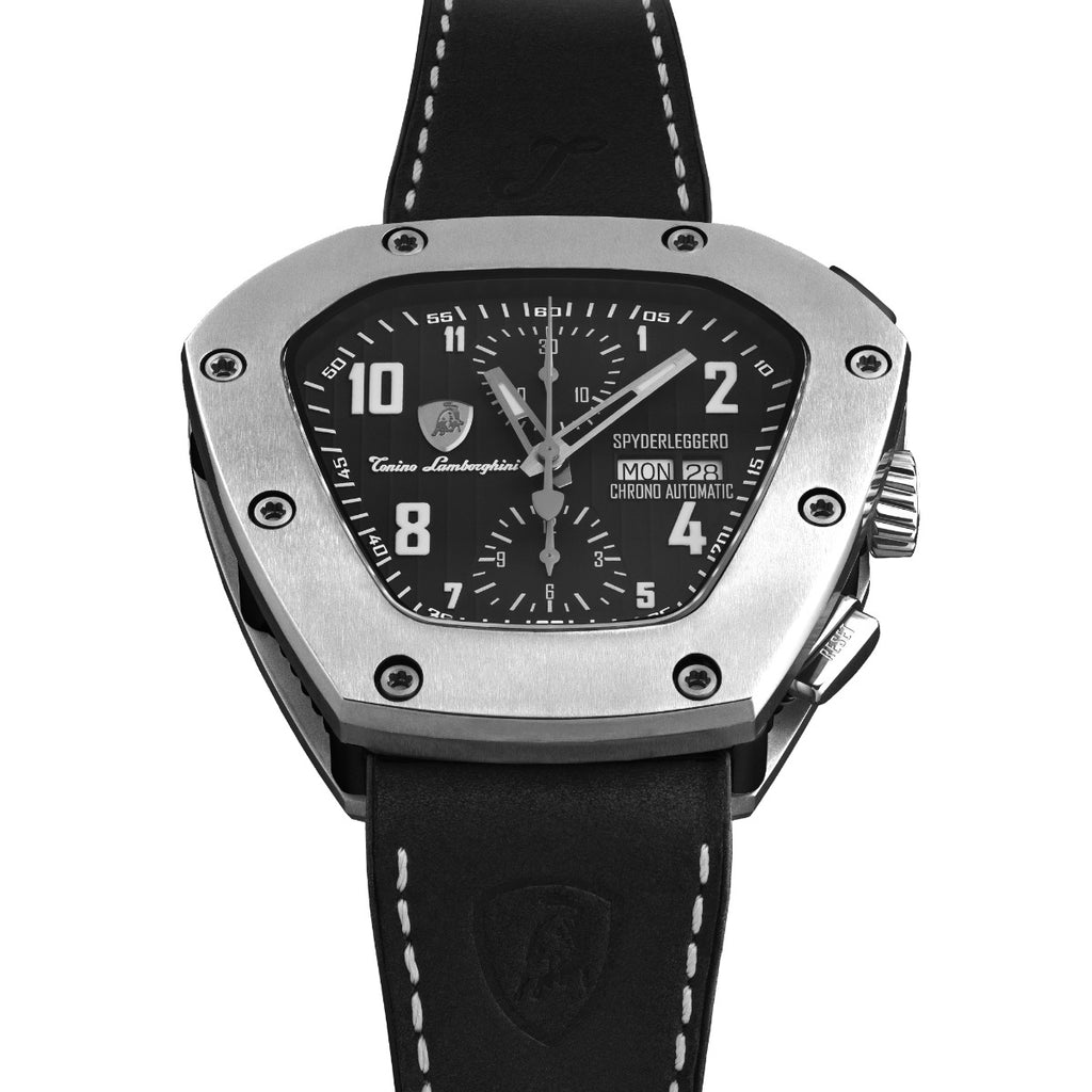 Tonino Lamborghini Spyderleggero Chronograph Men's Watch with Black Silicone Strap TLF-T07-1