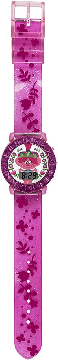 Trolls Girl's Digital Watch with Pink Silicone Strap and Matching Bracelets TRT40021ARG
