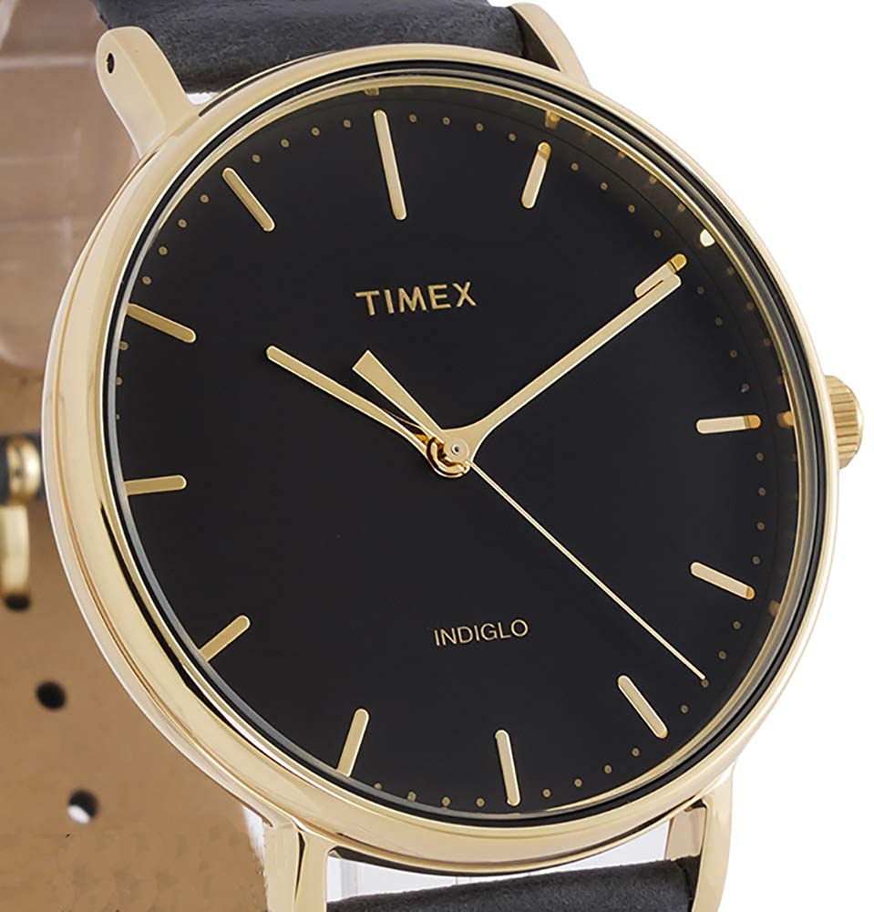 Timex Mens Classic Watch with Black Leather Strap TW2R26000