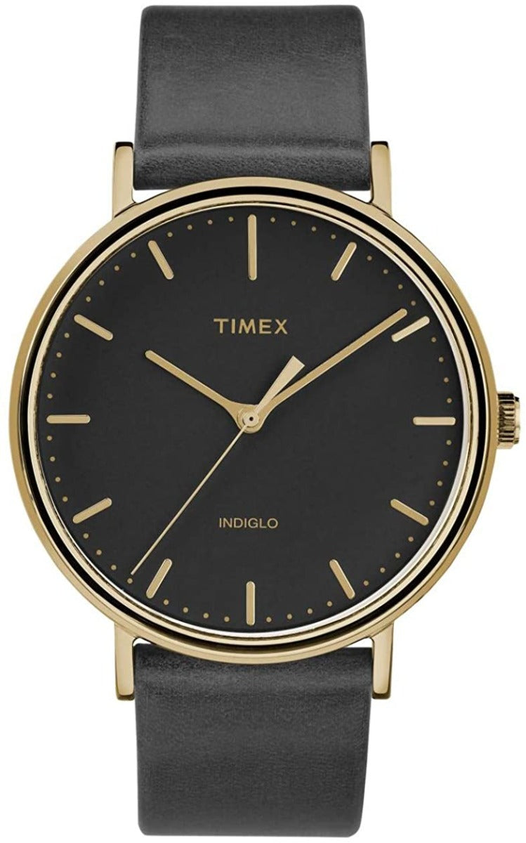 Timex Mens Classic Watch with Black Leather Strap TW2R26000