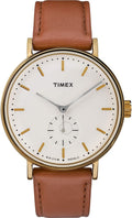 Timex Mens Fairfield Watch with Cream Indiglo Dial and Tan Strap TW2R37900