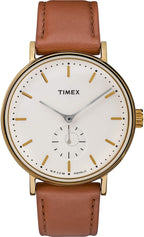 Timex Mens Fairfield Watch with Cream Indiglo Dial and Tan Strap TW2R37900