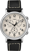 Timex Weekender Men's Chronograph Watch with Black Leather Strap TW2R42800