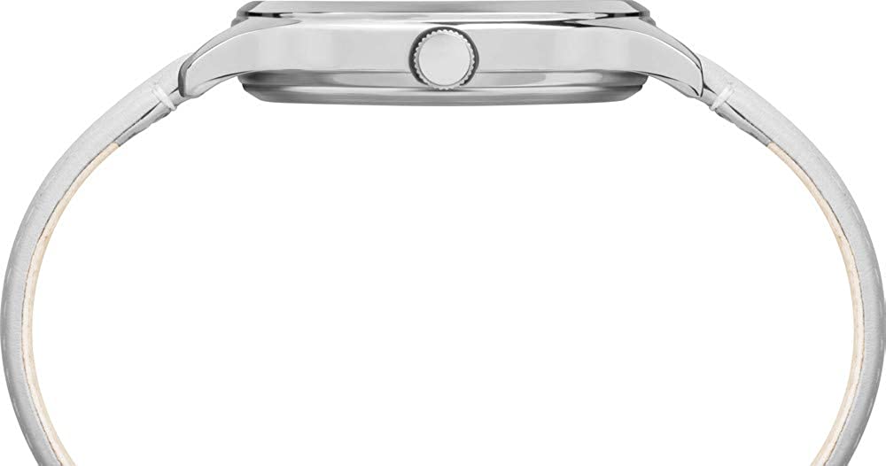 Timex Ladies Crystal Bloom Watch with White Floral Dial and White Leather Strap TW2R66800