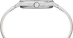 Timex Ladies Crystal Bloom Watch with White Floral Dial and White Leather Strap TW2R66800