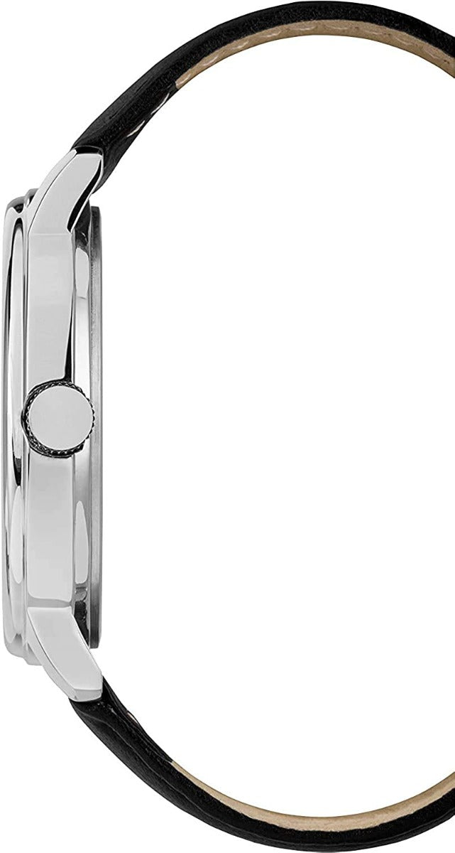 Timex Core Mens Watch with Silver Sunray Dial and Black Leather Strap TW2R85300