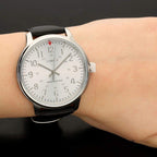 Timex Core Mens Watch with Silver Sunray Dial and Black Leather Strap TW2R85300