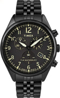 Timex Men's Waterbury Chronograph Watch with Black Dial and Black Stainless Steel Strap TW2R88600