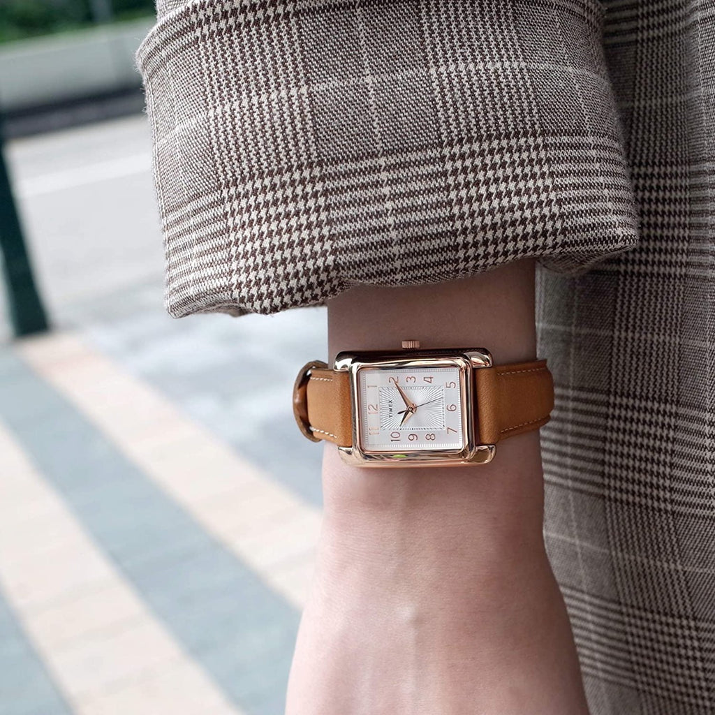 Timex Meriden Ladies Watch with Silver Dial and Brown Strap TW2R89500