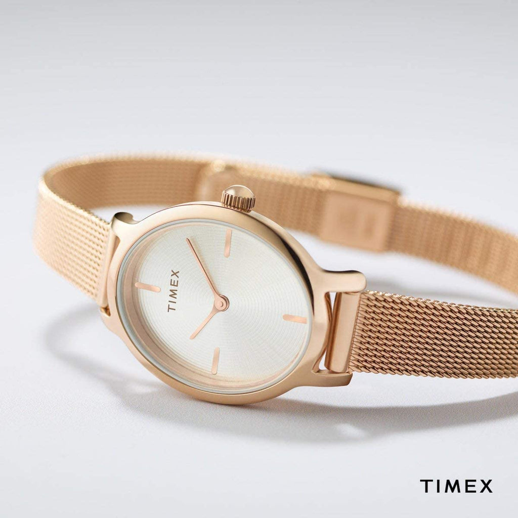 Timex Ladies Watch with Rose Gold Dial and Rose Gold Milanese Strap TW2R94400
