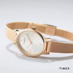 Timex Ladies Watch with Rose Gold Dial and Rose Gold Milanese Strap TW2R94400