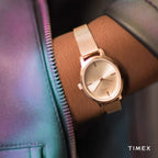 Timex Ladies Watch with Rose Gold Dial and Rose Gold Milanese Strap TW2R94400