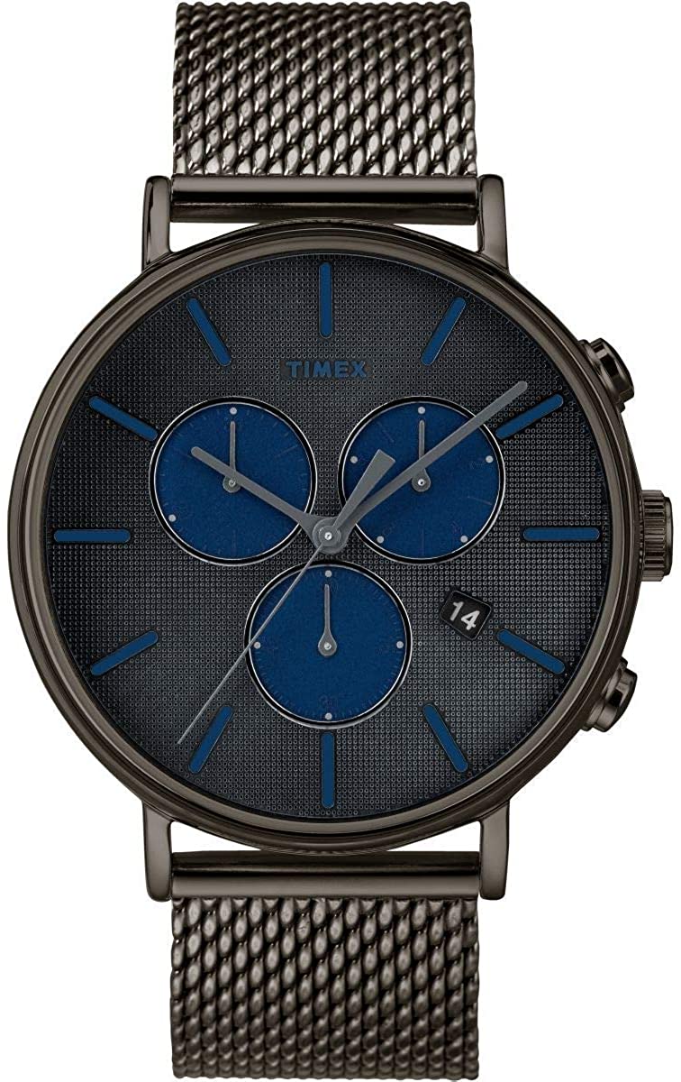 Timex Mens FAIRFIELD Chronograph Watch with Grey Dial and Grey Milanese Strap TW2R98000