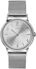 Timex Unisex Marlin Hand Wind Watch with Silver Dial and Silver Milanese Strap TW2T18500