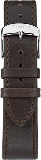 Timex Mens Chronograph Watch with Beige Dial and Brown Leather Strap TW2T21000