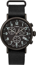 Timex Essential Mens Chronograph watch with Black Dial and Black Nato Strap TW2T21200