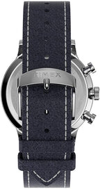 Timex Mens Waterbury Chronograph Watch with Blue Indiglo Dial and Blue Strap TW2T71300