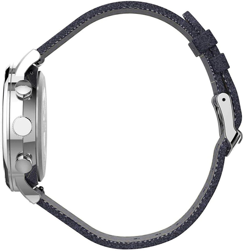 Timex Mens Waterbury Chronograph Watch with Blue Indiglo Dial and Blue Strap TW2T71300