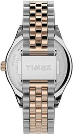 Timex Ladies Watch with Silver Dial and Two Tone Stainless Steel Strap TW2T87000