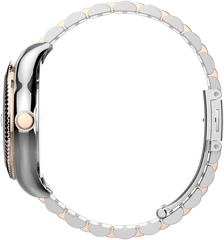 Timex Ladies Watch with Silver Dial and Two Tone Stainless Steel Strap TW2T87000
