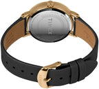 Timex Celestial Opulence Ladies Watch with Black Dial and Black Leather Strap TW2T87600